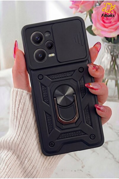 Fibaks Redmi Note 12 Pro 5g Kılıf Kamera Korumalı Sürgülü Yüzüklü Armor Tank ...