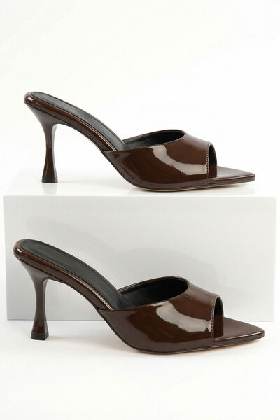 SOHO Brown Patent Leather Women's Classic Heeled Shoes 21303