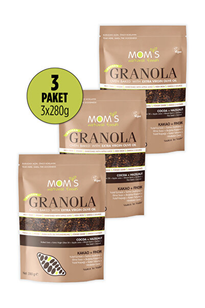 Mom's Natural Foods 3'LÜ KAKAO-FINDIK GRANOLA 280 G