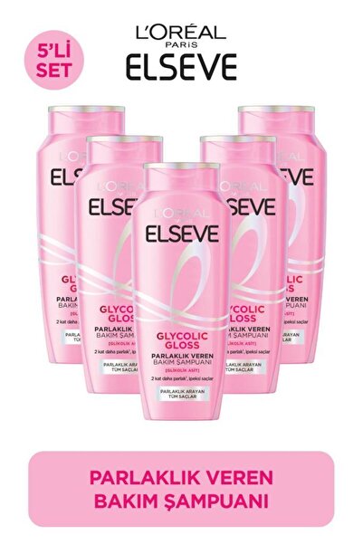 ELSEVE 5'li Glycolic Gloss Core Parlaklık Veren Bakım Şampuanı 300ml