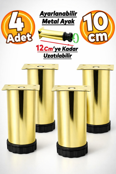 Badem10 Dulap reglabil Mobilier Canapea Baza Suport metalic Picior 10 Cm Pici...