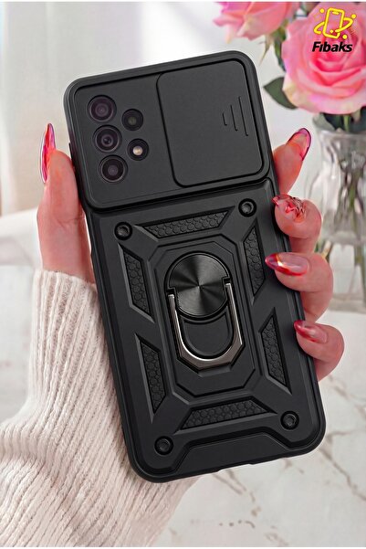 Fibaks حافظة جالاكسي A23 مع حلقة انزلاقية لحماية الكاميرا، تصميم عسكري