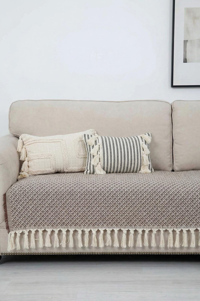 TRENDYOLMİLLA HOME غطاء أريكة بني اللون لشخصين مقاس 115×200 سم TPHSS25KOR00000