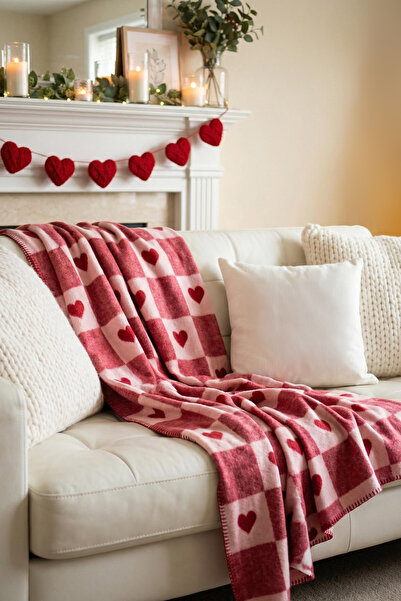 TRENDYOLMİLLA HOME Κουβέρτα με σχέδιο καρδιές 150x200εκ. TPHSS26CB00001