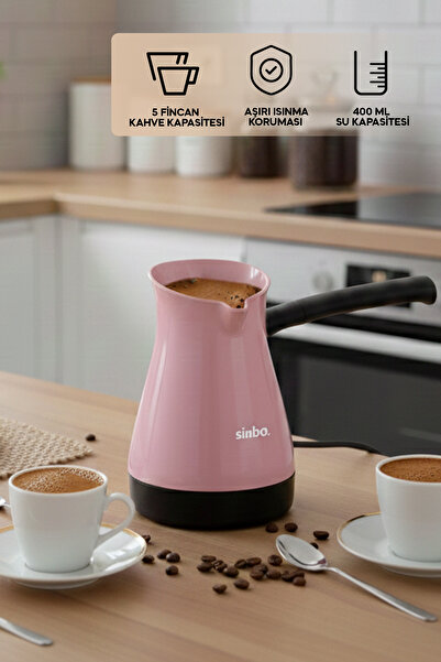 Sinbo ماكينة صنع القهوة التركية SCM-2954 - وردي