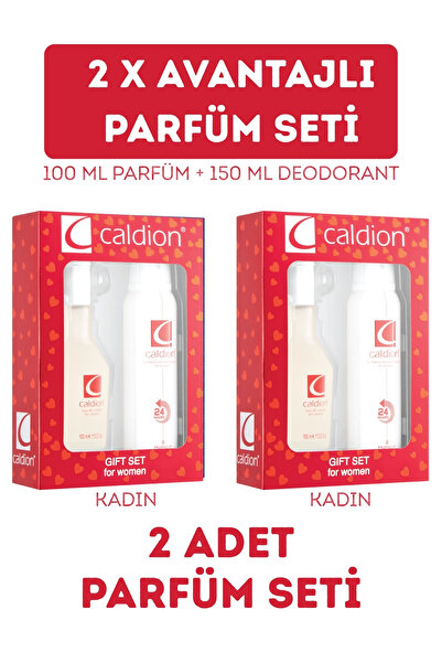 Caldion 2 X Avantajlı Kadın Parfüm Seti (2 Adet 100 ml Edt Parfüm + 2 Adet 15...
