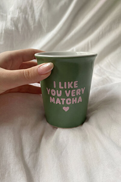 TRENDYOLMİLLA HOME Single Slogan Matcha Mug Ceramic 11 cm - 355 ml Tphss26Up0...