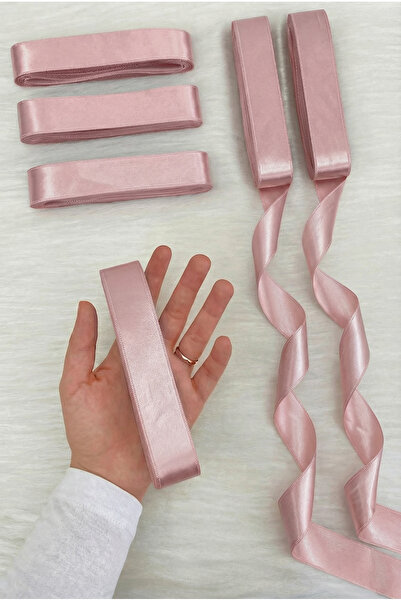 ZEYMERADE Pudra Saten Kurdele 3 Cm 10 Mt, Bohça Çeyiz Nikah Kına Sünnet Söz D...