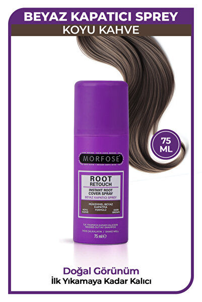 Morfose Hızlı Beyaz Kapatıcı Sprey 75 ml Koyu Kahverengi Saçlar