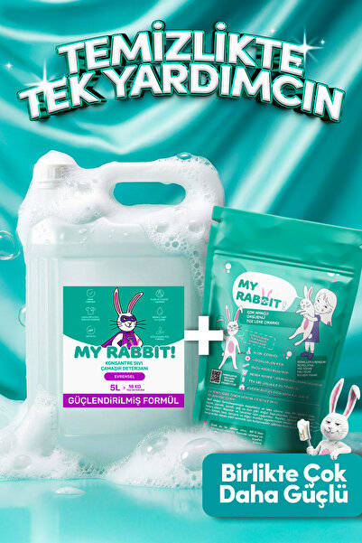 My Rabbit! Konsantre Sıvı Deterjan & Çamaşır ve Yüzey İçin Çok Amaçlı Oksijen...