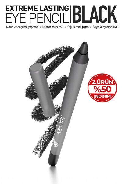Alix Avien Suya Dayanıklı Siyah Göz Kalemi - 13 Saat Kalıcı Etki - Extreme La...