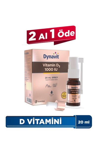 Dynavit Vitamin D3 1000 IU (25mcg) 20 mL Sprey - D3 Vitamini - Bağışıklık & K...