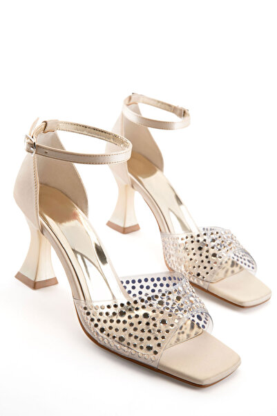 SOHO Zlatne satenske ženske klasične cipele na petu 21368