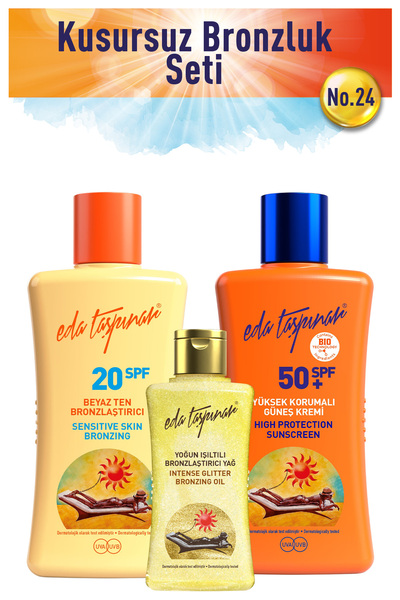 Eda Taşpınar Kusursuz Bronzluk Seti no.24 BeyazT+Spf50+MiniIşıltılı (EGX19-EG...