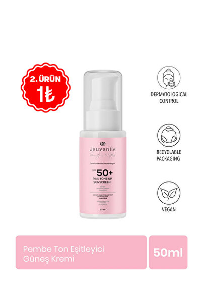 Jeuvenile SPF 50+ Pembe Güneş Kremi – Renk Tonu Eşitleyici, Centella + Meyan ...