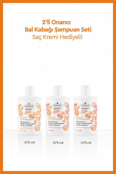 Otacı Onarıcı Bal Kabağı Şampuan Seti-Saç Kremi Hediyeli