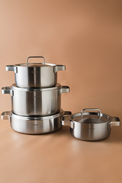 Karaca PowerSteel 316+ 3Ply Onyx İndüksiyon Tabanlı  8 Parça Tencere Seti