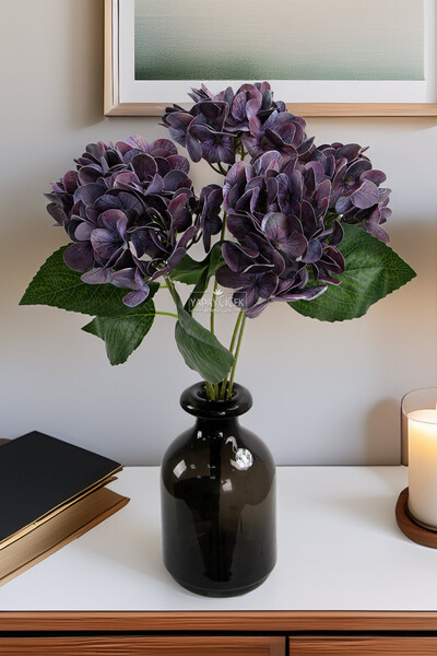 Yapay Çiçek Deposu Buchet de hortensii umede artificiale de lux cu 5 ramuri, ...