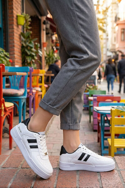 SOHO Beyaz-Siyah Unisex Sneaker 17105
