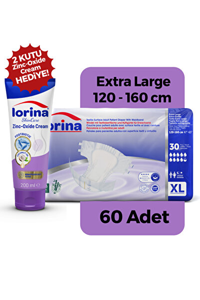 LORİNA Belbantlı Bez 2x30 Adet Xl - Bariyer Kremi Hediyeli