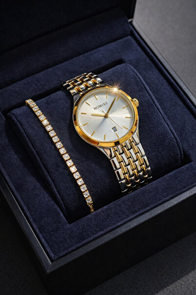 Homies Kadın Kol Saati  Orjinal Hediyelik Kutusu-Bileklik Hediyeli Çelik Kord...