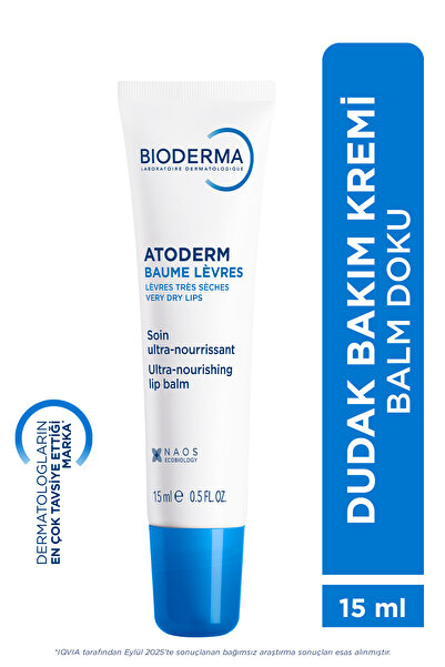Bioderma Atoderm Lip Balm Kuru, Çatlamış Dudak Besleyici Nemlendirici Dudak K...