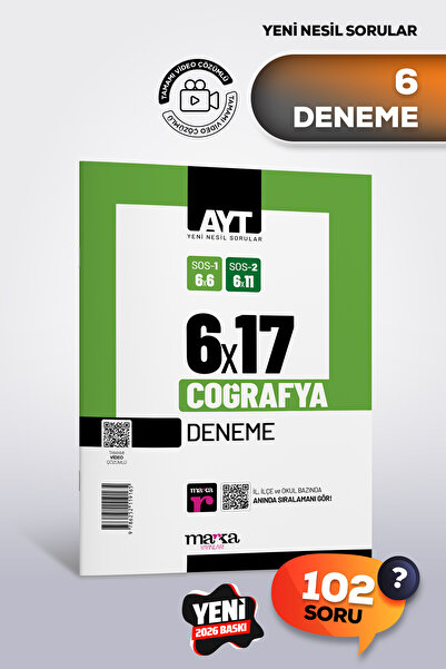 Marka Yayınları AYT 2027 Coğrafya 6 Deneme | Yeni Nesil | Tamamı Video Çözümlü