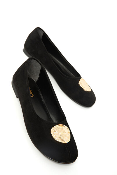 SOHO Black Suede Women's Ballerinas 21307