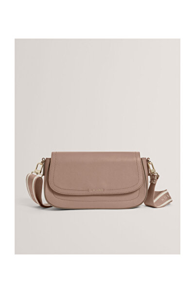 Ted Baker Kožená crossbody kabelka s klopou a popruhem