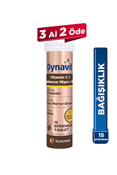 Dynavit Vitamin C & Sambucus Nigra & Çinko 15 Efervesan Tablet - Karışık Meyv...