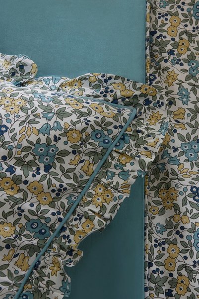 Karaca Home Minay 52 Thread Count 100% Cotton Double Duvet Cover Set Blue