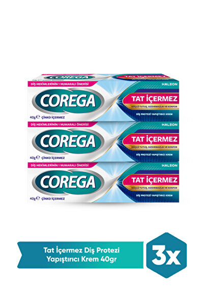 Corega Tat İçermez Yapıştırıcı Krem 40G x 3 Adet