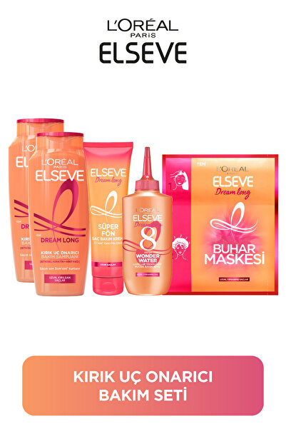 ELSEVE Dream Long Kırık Uç Onarıcı Bakım Seti: Şampuan, Bakım Kremi, Bakım Su...