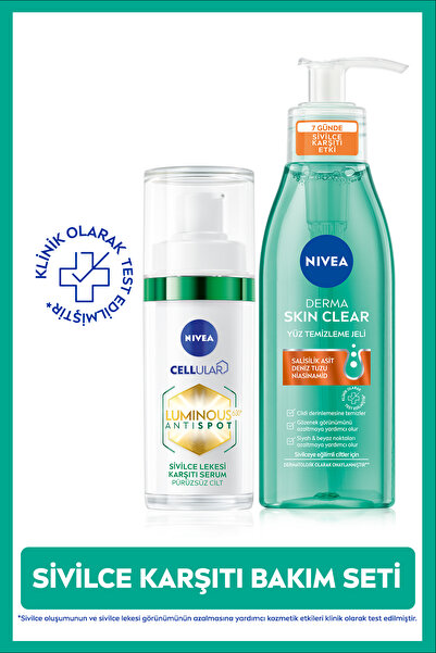 NIVEA Karşıtı Luminous630 Serum Ve Derma Skin Clear Temizleme Jeli,salisilik ...