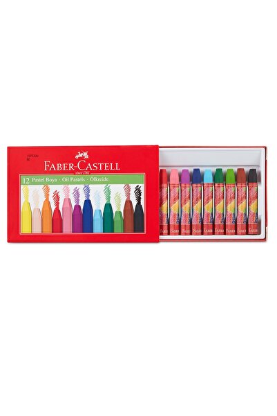 Faber Castell Pastel Boya, 12 Renk, Canlı, Parlak ve Örtücü Renkler, Yumuşak Kullanım, Yoğun Pigmentli