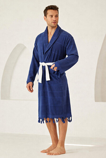 Katia&Bony Erkek Lacivert Renkli Köpekbalığı Baskılı Havlu Bornoz
