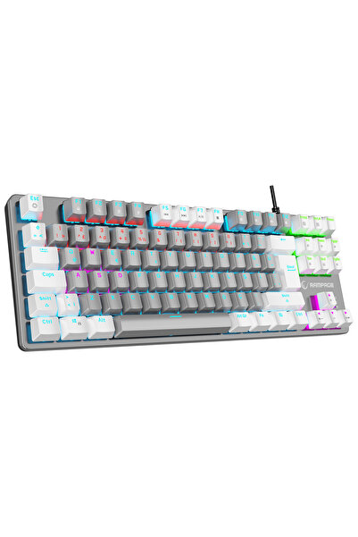 Rampage Snug K14 Rainbow Blue Switch Tkl Mekanik Klavye Oyuncu Klavyesi- Gri/...