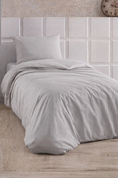 Çeyiz Diyarı طقم غطاء لحاف فردي مع ملاءة مطاطية من اللوز باللون الرمادي