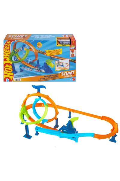 HOT WHEELS Akrobasi Pistleri™ Dolambaçlı Hız Pisti™ Seti ve 1:64 ölçekli meta...
