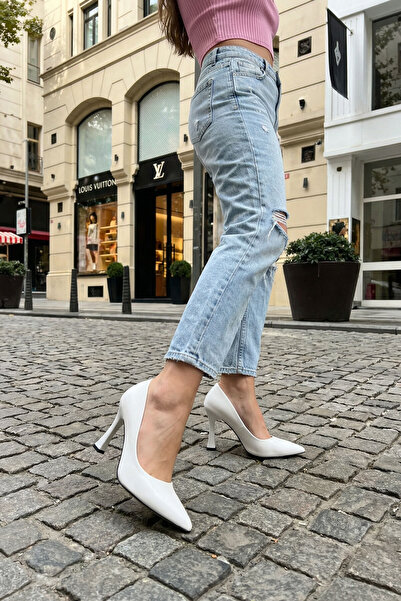 SOHO Pantofi clasici cu toc pentru femei alb-alb 16002