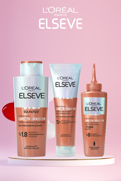 ELSEVE Growth Booster Dökülme Karşıtı Rutin: Şampuan & Saç Bakım Kremi & Saç ...