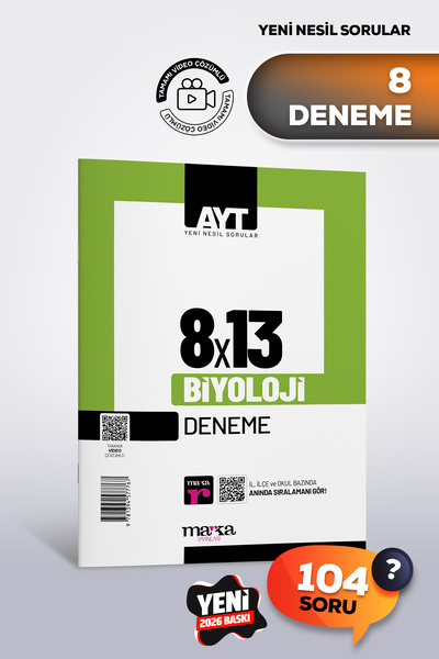 Marka Yayınları AYT 2026 Biyoloji 8 Deneme | Yeni Nesil | Tamamı Video Çözümlü