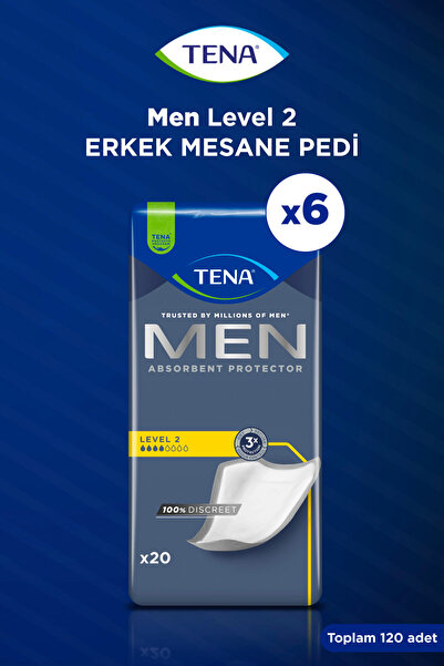 TENA MEN Emici Koruma Level 2 - 4 Damla – 20’li 6 Paket (120 Adet)