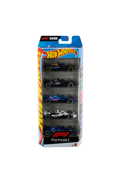 HOT WHEELS Formula 1 5'li Set Yeni 2025 Araçları Mercedes, Red Bull, Alpine, ...