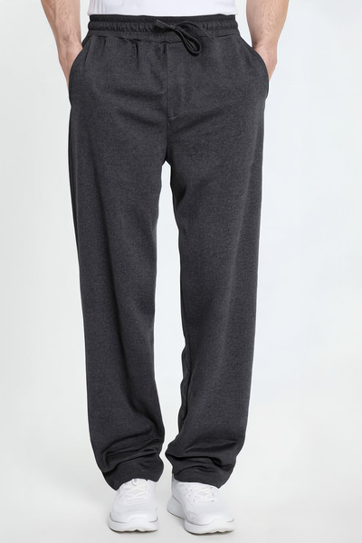 Tudors Ανδρικό πλεκτό παντελόνι από βαμβάκι ανθρακί, με άνετη εφαρμογή, δεμέν...