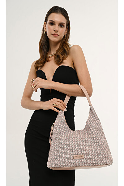 Pierre Cardin Limited Edition Pembe Dijital Monogram Kadın Omuz Çantası 05PO2...