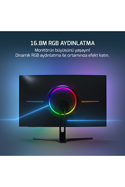GamePower Vivid V80 27'' Fast VA Panel Curved RGB 300Hz 0.5ms FHD 2x2W Speaker Gaming Monitör (Sıfır