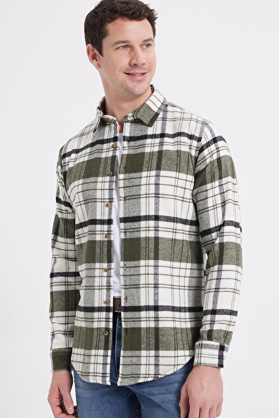 Tudors Men's Slim Fit slim fit checkered winter lumberjack shirt