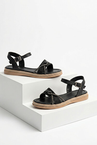 SOHO Ženske sandale od crne slame 20393