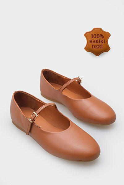 Capone Outfitters Sheri Hakiki Deri Kadın Babet